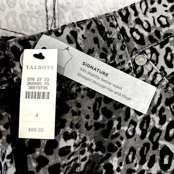 Talbots Jeans Size 4 Leopard Stretch Straight Leg Denim NWT - Picture 11 of 12